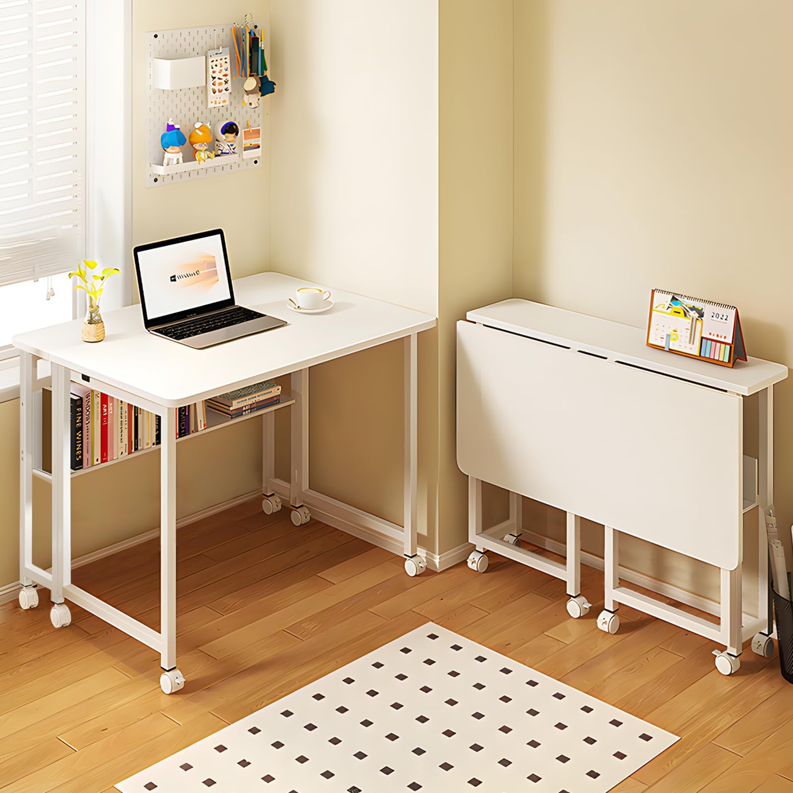 Amazon | HARRYXUE パソコンデスク 折りたたみデスク 幅80cm×奥行58cm